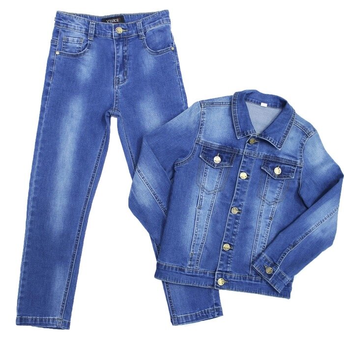 Костюм джинсовый для мальчиков, рост 110 см, цвет синий от компании Интернет-гипермаркет «MOLL» - фото 1