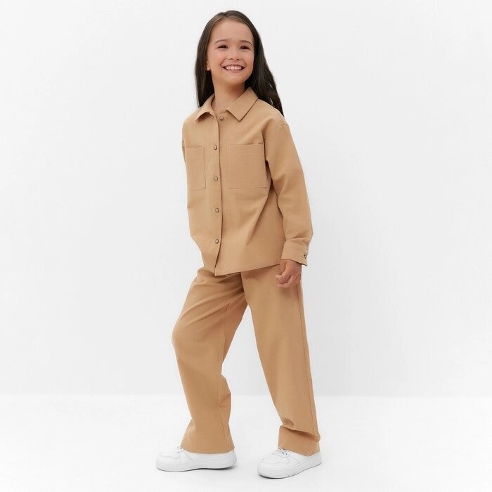 Костюм (рубашка и брюки) детский KAFTAN "Лен", р. 28 (86-92см) бежевый от компании Интернет-гипермаркет «MOLL» - фото 1