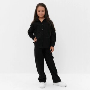 Костюм (рубашка и брюки) детский KAFTAN "Лен", р. 34 (122-128 см) черный