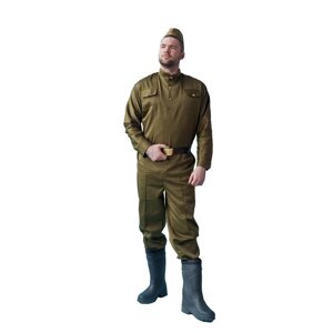 Костюм военного "Солдат люкс", пилотка, гимнастёрка, ремень, брюки, р. 50-52, рост 180-190 см