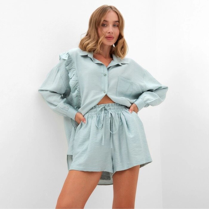 Костюм женский (блузка, шорты) MINAKU: Casual Collection цвет зеленый , р-р 42 от компании Интернет-гипермаркет «MOLL» - фото 1