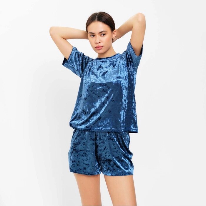 Костюм женский (футболка и шорты) KAFTAN, р. 40-42, синий от компании Интернет-гипермаркет «MOLL» - фото 1