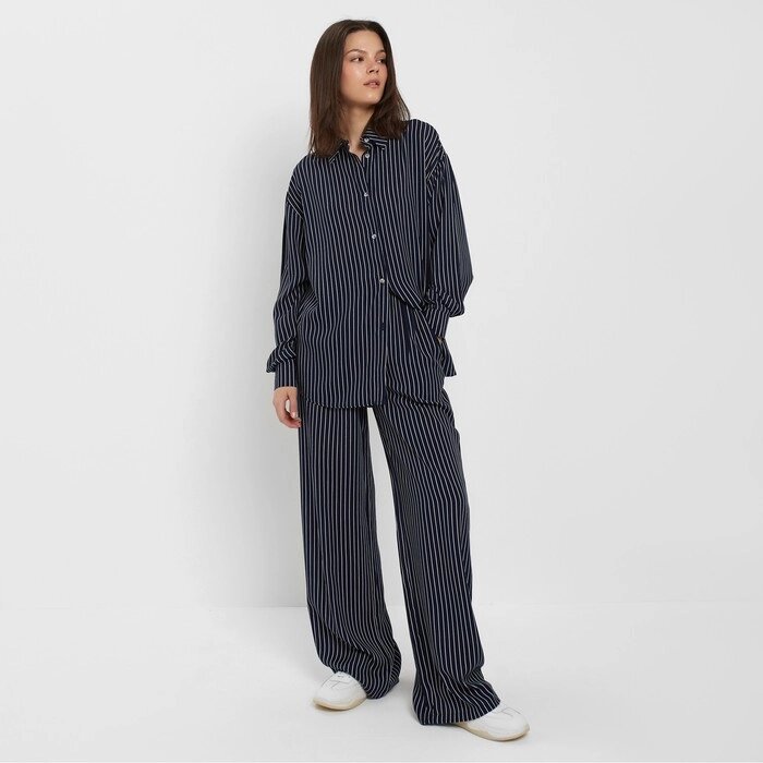 Костюм женский (рубашка, брюки) MINAKU: Enjoy цвет синий, размер 42 от компании Интернет-гипермаркет «MOLL» - фото 1