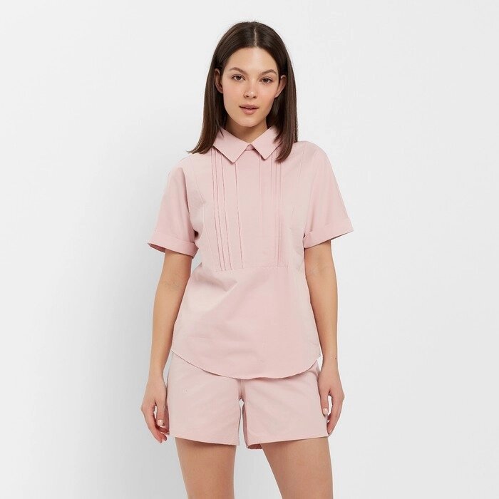 Костюм женский (рубашка, шорты) MINAKU: Enjoy цвет розовый, размер 48 от компании Интернет-гипермаркет «MOLL» - фото 1