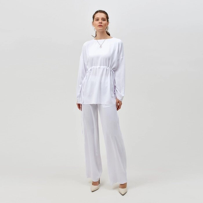 Костюм женский (туника, брюки) MINAKU: Casual Collection цвет белый, р-р 42 от компании Интернет-гипермаркет «MOLL» - фото 1