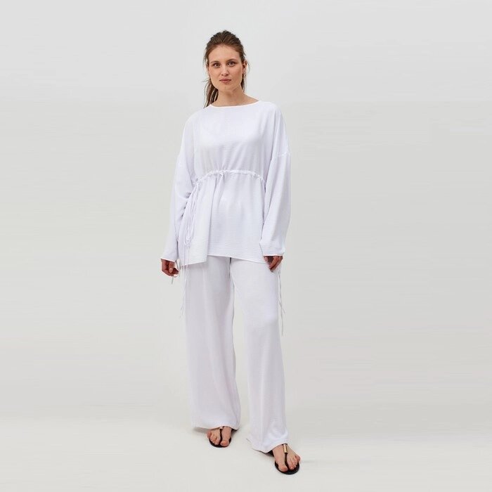 Костюм женский (туника, брюки) MINAKU: Casual Collection цвет белый, р-р 48 от компании Интернет-гипермаркет «MOLL» - фото 1