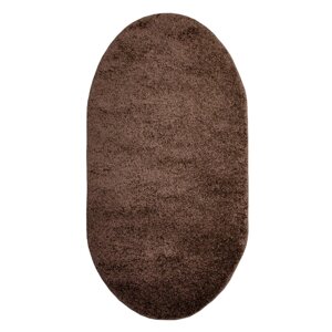 Ковёр Фризе "Шегги", цвет тёмно-кофейный, овал 80х150 см