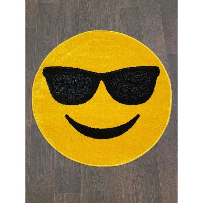Ковёр круглый Smile nc15, 100x100 см, цвет yellow от компании Интернет-гипермаркет «MOLL» - фото 1