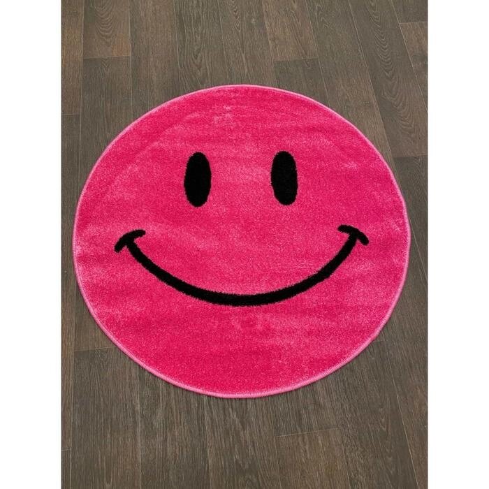 Ковёр круглый Smile nc19, 100x100 см, цвет pink от компании Интернет-гипермаркет «MOLL» - фото 1