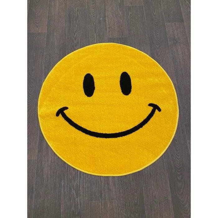 Ковёр круглый Smile nc19, 100x100 см, цвет yellow от компании Интернет-гипермаркет «MOLL» - фото 1