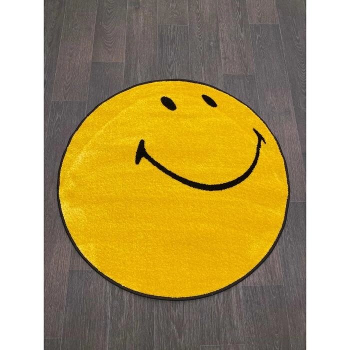 Ковёр круглый Smile nc21, 100x100 см, цвет yellow от компании Интернет-гипермаркет «MOLL» - фото 1