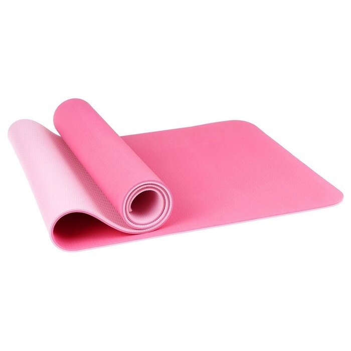 Коврик для йоги 183  61  0,8 см, цвет розовый от компании Интернет-гипермаркет «MOLL» - фото 1