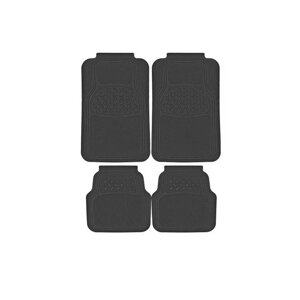 Коврики автомобильные универсальные SKYWAY Snow-1, полиуретановый, с ковролином, черный, 73,5x50/48,5x48,5 см, набор 4