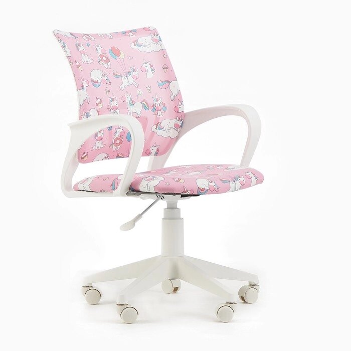 Кресло детское Бюрократ BUROKIDS 1 W-UNICORN розовый, белый пластик от компании Интернет-гипермаркет «MOLL» - фото 1