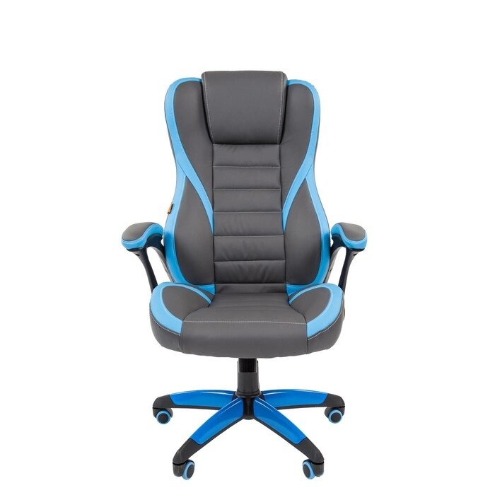 Кресло игровое Chairman game 22, серое/голубое от компании Интернет-гипермаркет «MOLL» - фото 1