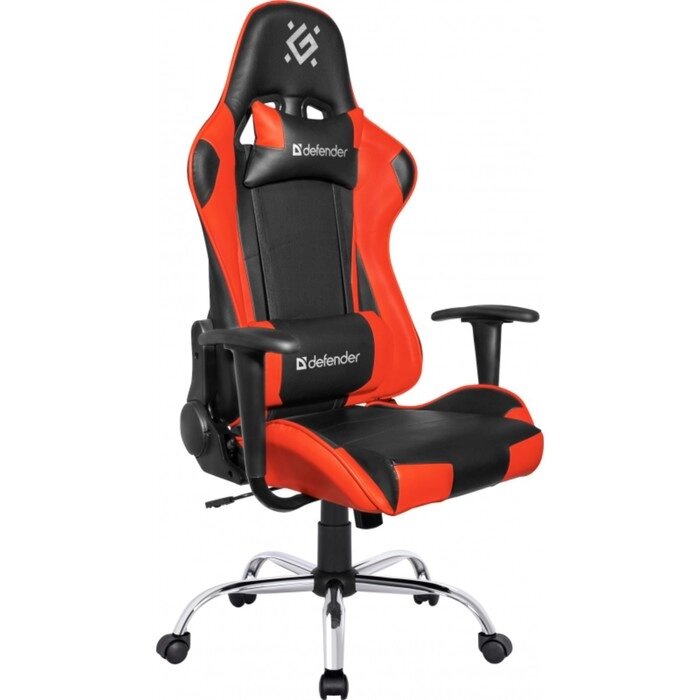 Кресло игровое Defender Azgard, до 160 кг, экокожа, черно-красное от компании Интернет-гипермаркет «MOLL» - фото 1
