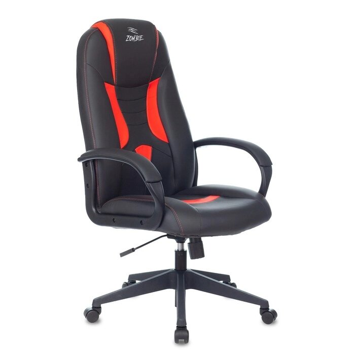 Кресло игровое  VIKING-9/BL+RED черный/красный искусст. кожа/ткань от компании Интернет-гипермаркет «MOLL» - фото 1