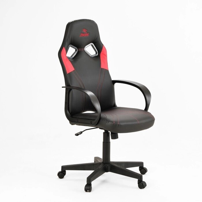 Кресло игровое Zombie RUNNER черный/красный, текстиль/эко. кожа, крестовина пластик от компании Интернет-гипермаркет «MOLL» - фото 1