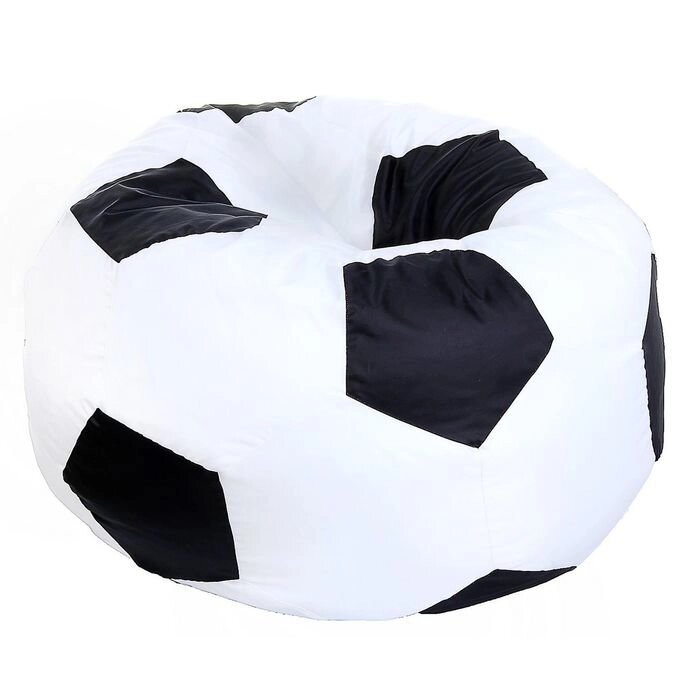 Кресло - мешок "Футбольный мяч", диаметр 110 см, высота 80 см, цвет белый, чёрный от компании Интернет-гипермаркет «MOLL» - фото 1