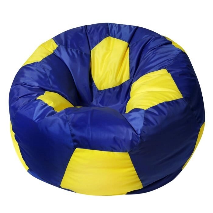 Кресло - мешок "Футбольный мяч", диаметр 110 см, высота 80 см, цвет синий, жёлтый от компании Интернет-гипермаркет «MOLL» - фото 1