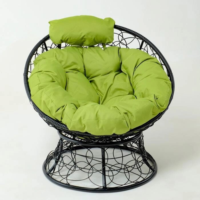 Кресло "Папасан" мини, ротанг, с зелёной подушкой, 81х68х77см от компании Интернет-гипермаркет «MOLL» - фото 1