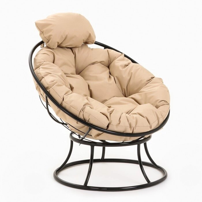 Кресло "Папасан" мини, с бежевой подушкой, 81х68х77см от компании Интернет-гипермаркет «MOLL» - фото 1