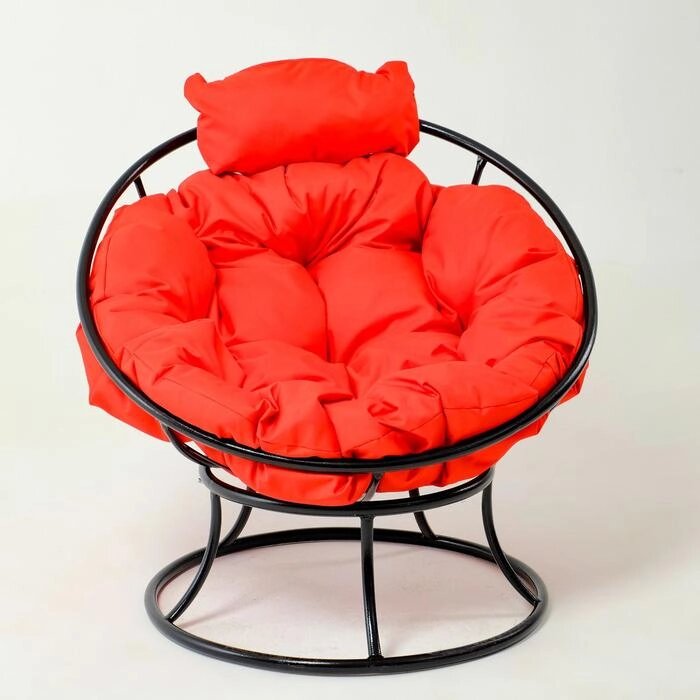 Кресло "Папасан" мини, с красной подушкой, 81х68х77см от компании Интернет-гипермаркет «MOLL» - фото 1
