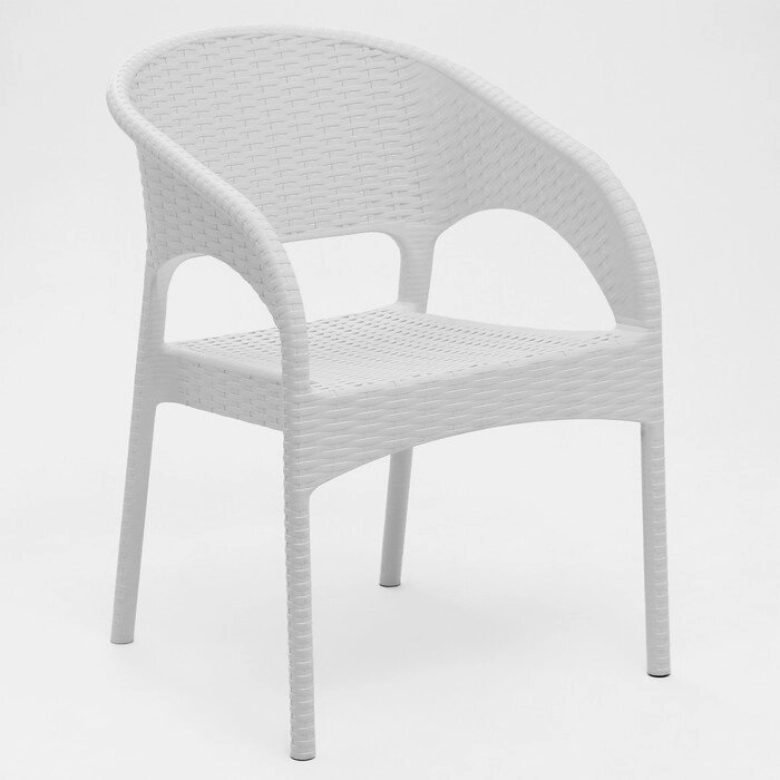 Кресло RATTAN Ola Dom, белое, 58 х 62 х 80,5 см от компании Интернет-гипермаркет «MOLL» - фото 1