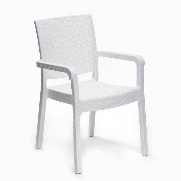 Кресло садовое "Ротанг" 57,5 х 58 х 86,5 см, белое от компании Интернет-гипермаркет «MOLL» - фото 1