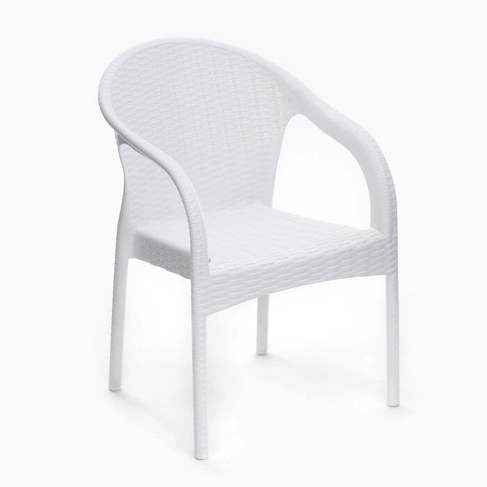 Кресло садовое "Ротанг" 64 х 58,5 х 84 см, белое от компании Интернет-гипермаркет «MOLL» - фото 1