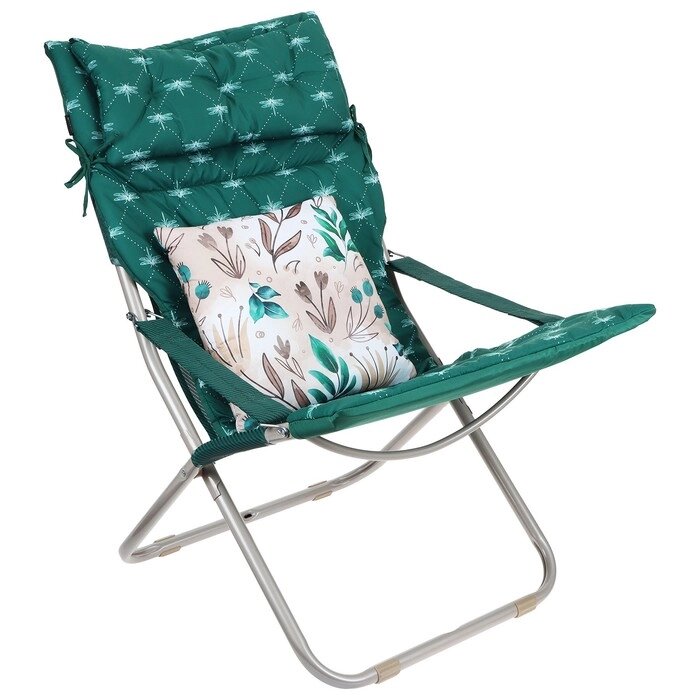 Кресло-шезлонг матрас + подушка HHK7/G темно-зеленый от компании Интернет-гипермаркет «MOLL» - фото 1