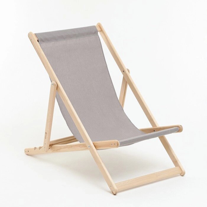 Кресло-шезлонг складной деревянный/тканевый 133х63 см от компании Интернет-гипермаркет «MOLL» - фото 1