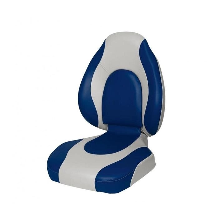 Кресло складное мягкое Skipper SK75160GB, пластик, габариты мм: 470*406*610, сине-серое от компании Интернет-гипермаркет «MOLL» - фото 1
