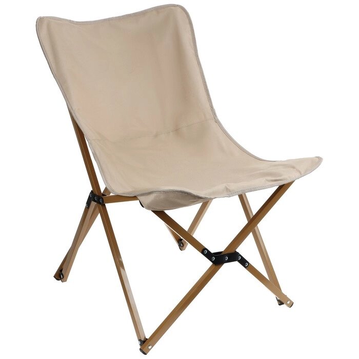 Кресло складное туристическое 54 х 54 х 82 см, цвет бежевый от компании Интернет-гипермаркет «MOLL» - фото 1