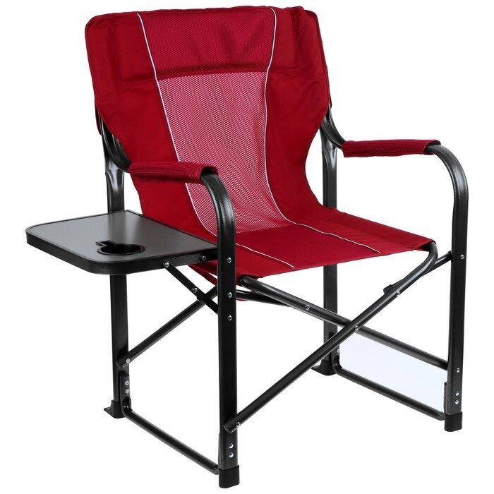 Кресло туристическое стол с подстаканником, 63 х 47 х 94 см, цвет красный от компании Интернет-гипермаркет «MOLL» - фото 1