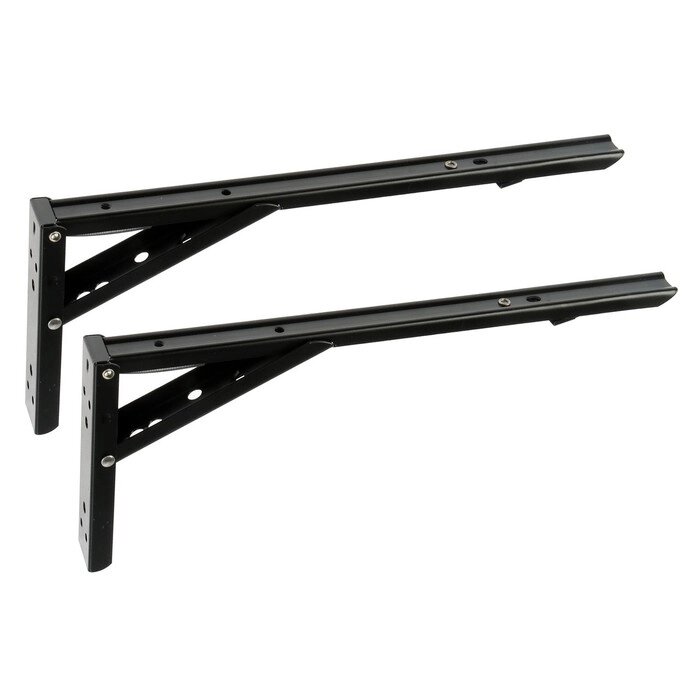 Кронштейн складной для столов и полок ТУНДРА, F001 , 2 шт., длина 350 мм., сталь, цвет черный   9703 от компании Интернет-гипермаркет «MOLL» - фото 1