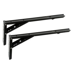 Кронштейн складной для столов и полок ТУНДРА, F001 , 2 шт., длина 350 мм., сталь, цвет черный 9703