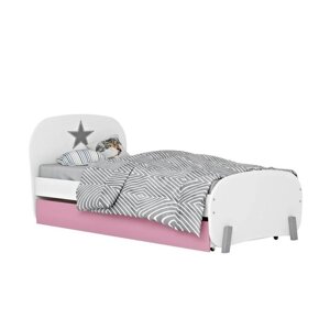 Кровать детская Polini kids Mirum 1915 c ящиком, цвет белый/розовый