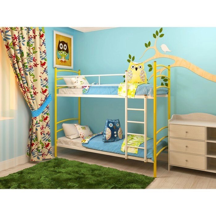 Кровать "Милана Дуо", 200  90 cм, каркас жёлтый от компании Интернет-гипермаркет «MOLL» - фото 1