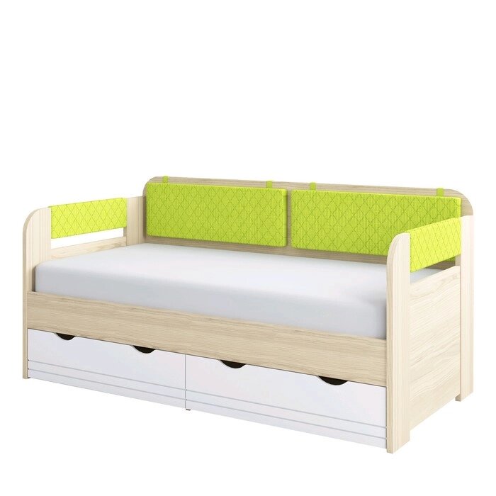 Кровать-тахта с подушками "Стиль 800.4", 1600  800 мм, цвет туя светлая / лайм от компании Интернет-гипермаркет «MOLL» - фото 1