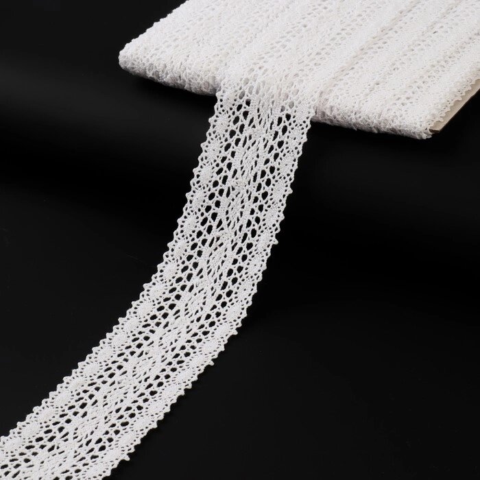 Кружево вязаное, 45 мм  10  1 м, цвет кипенно-белый от компании Интернет-гипермаркет «MOLL» - фото 1