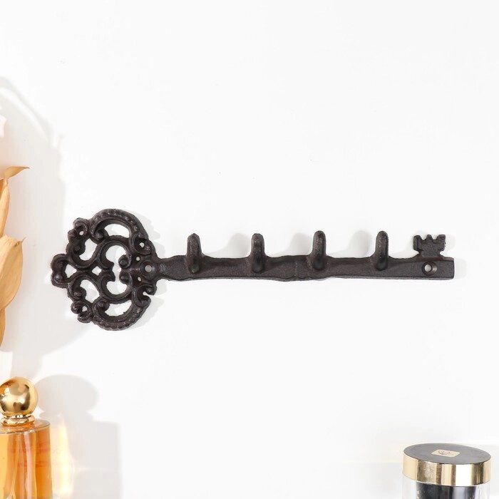 Крючки декоративные чугун "Ключ от замка" 31х9 см от компании Интернет-гипермаркет «MOLL» - фото 1