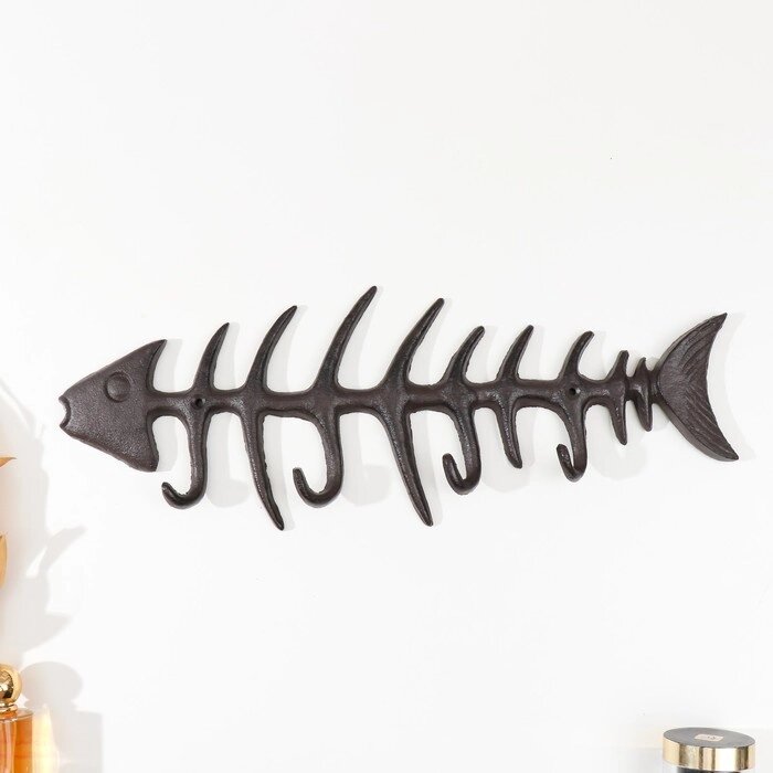 Крючки декоративные чугун "Рыбий скелет" 46х16 см от компании Интернет-гипермаркет «MOLL» - фото 1