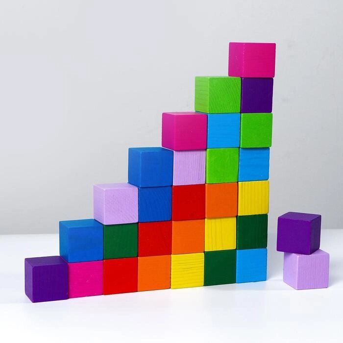 Кубики "Цветные" 30 шт. от компании Интернет-гипермаркет «MOLL» - фото 1