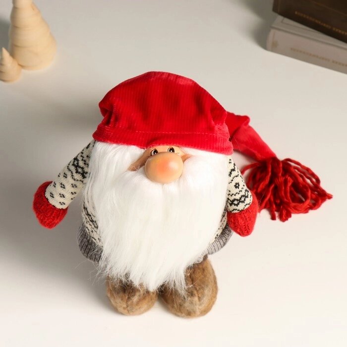 Кукла интерьерная "Дедушка Мороз в длинном колпаке с кисточкой" 24,5 см от компании Интернет-гипермаркет «MOLL» - фото 1