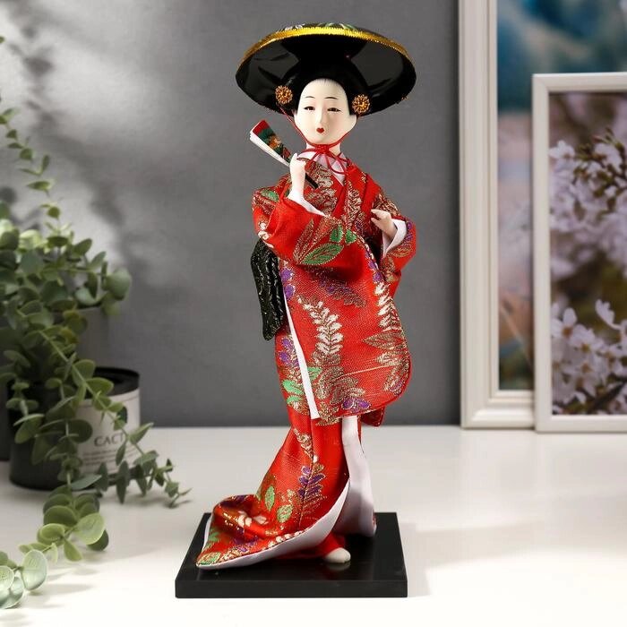 Кукла коллекционная "Китаянка с веером в шляпе" 30х12,5х12,5 см от компании Интернет-гипермаркет «MOLL» - фото 1