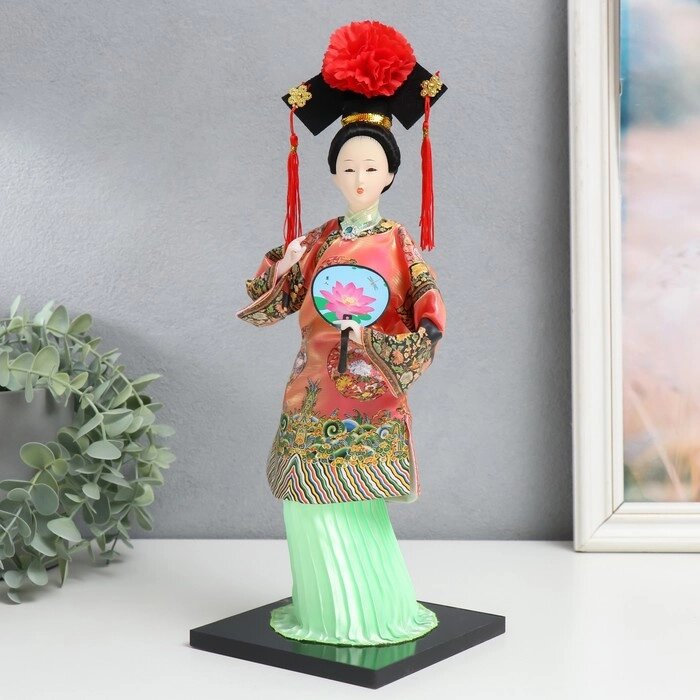 Кукла коллекционная "Китаянка в традиционном наряде с опахалом" 33,5х12,5х12,5 см от компании Интернет-гипермаркет «MOLL» - фото 1