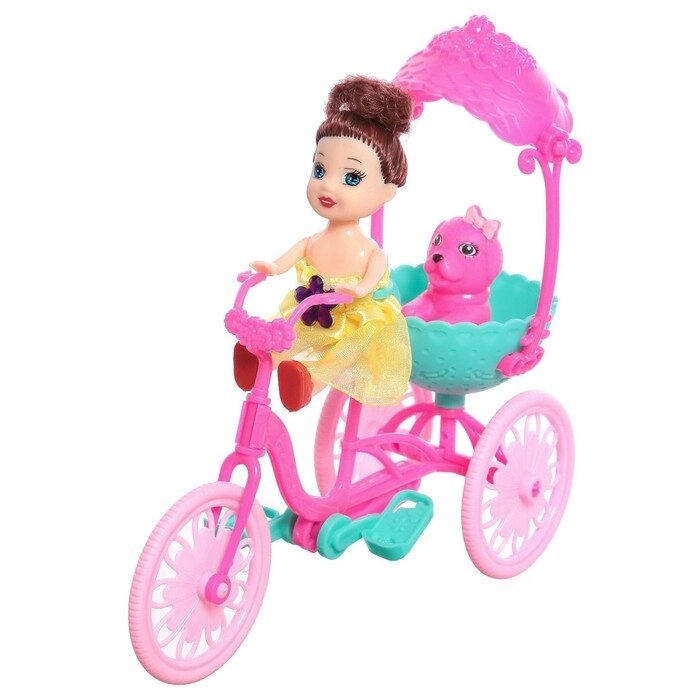 Кукла-малышка "Алина" с велосипедом и питомцем от компании Интернет-гипермаркет «MOLL» - фото 1