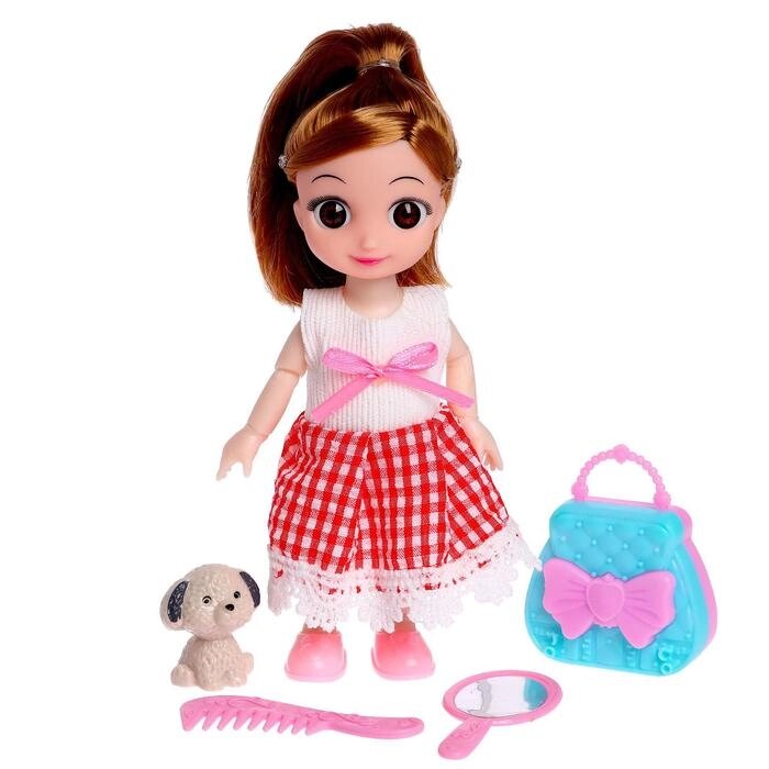 Кукла малышка шарнирная "Милана" с питомцем и аксессуарами от компании Интернет-гипермаркет «MOLL» - фото 1