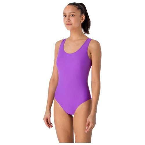 Купальник для плавания сплошной, фиолетовый, размер 40